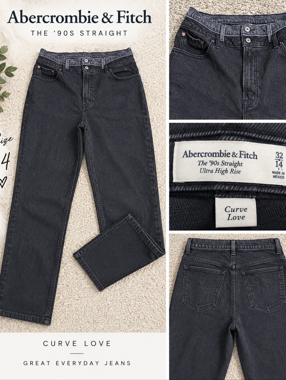 Abercrombie & Fitch The Straight Ultra Highrise Curvy Love Denim